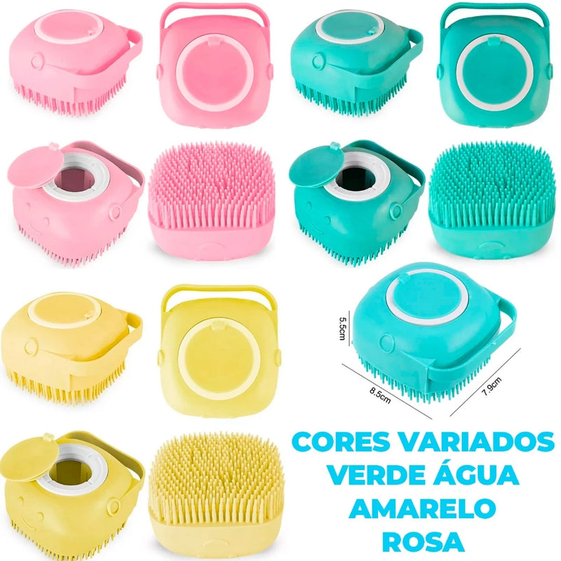 Kit Cuidados Pet Luva Tira Pelos Nano + Escova lava Pet Silicone Dispenser + pente escova removedora de pelos mortos kit banho lava pets Cachorro Gato