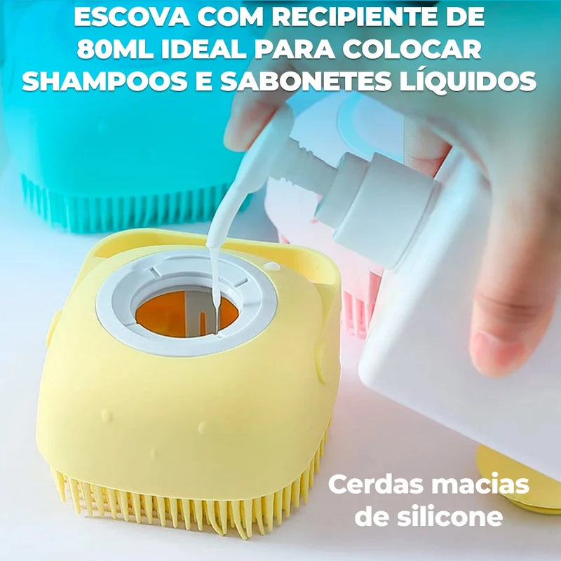 Kit Cuidados Pet Luva Tira Pelos Nano + Escova lava Pet Silicone Dispenser + pente escova removedora de pelos mortos kit banho lava pets Cachorro Gato